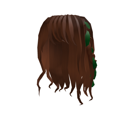 Cute Long Bangs w/ Braided Bow (Brown)