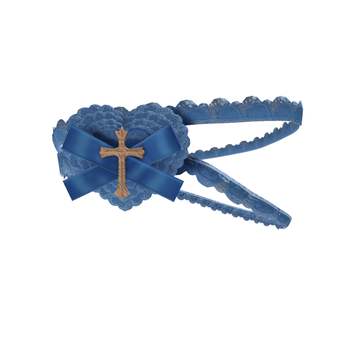 Gothic Bow Cross Eyepatch (Blue)