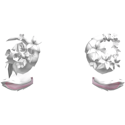 White Goat Sheep Flowery White Horns w Ears Roblox item