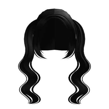 . ‿ ♡ black cute wavy adorable pigtails Roblox item