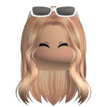 blonde wavy hair with raised sunglasses
