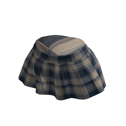 Blue Plaid Pleated Skirt