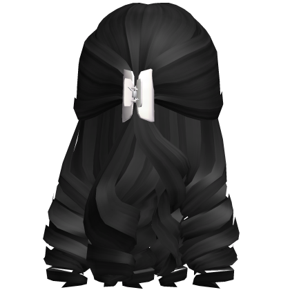 Soft Winter Curly Hair w/ Claw Clip in Black Roblox item