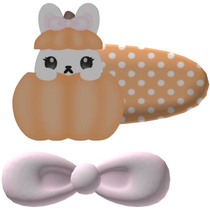 cute little pumpkin bunny hairclip Roblox item