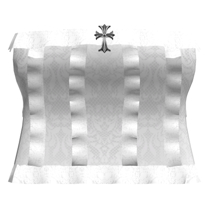 ♰ : White ruffled lace gothic cross regular dress