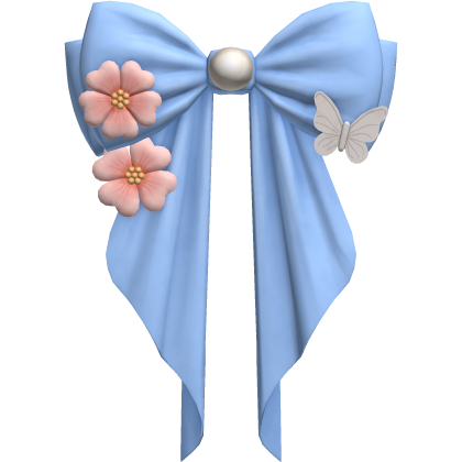 Preppy Pastel Blue Hair Bow  Roblox item