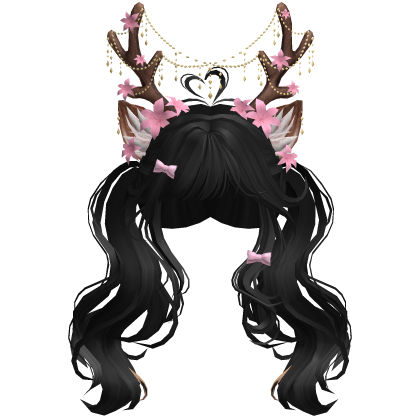 Ethereal Christmas Fairy Fawn Pigtails w/ Antlers