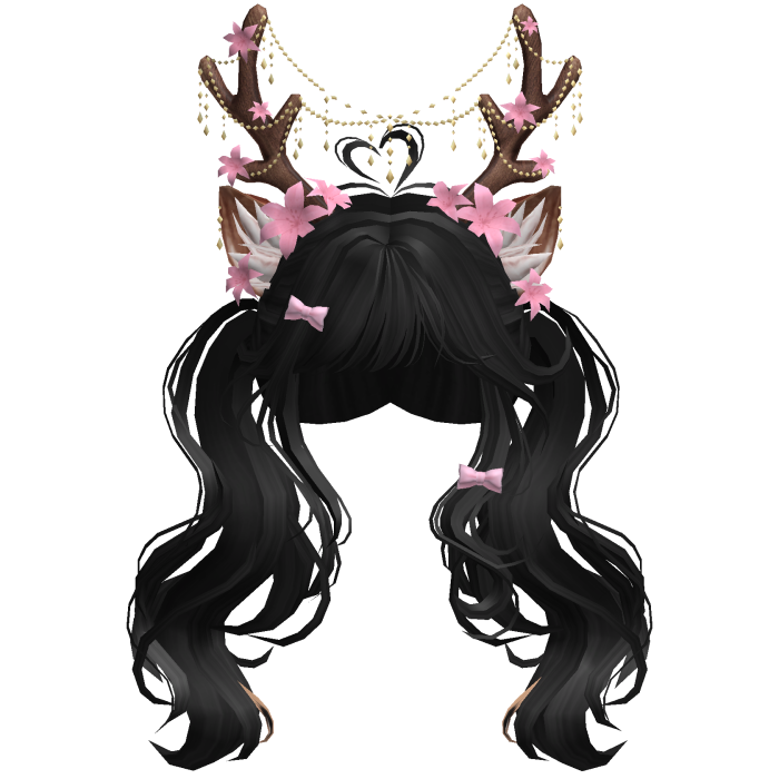 Ethereal Christmas Fairy Fawn Pigtails w/ Antlers