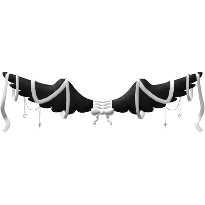 Angel Corset Lace Ribbon Wings - Black White | Roblox Item - Rolimon's
