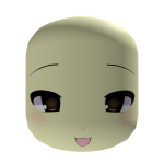 cutesy anime girl facemask with brown eyes 