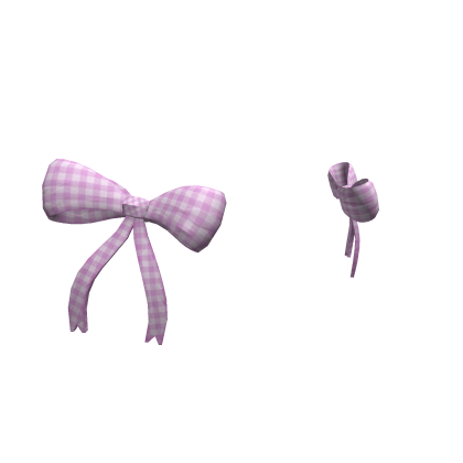 Pink Plaid Hair Ribbons Roblox item