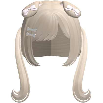 ♡ cutecore pupbone kawaii ears hair w/ clip blonde Roblox item