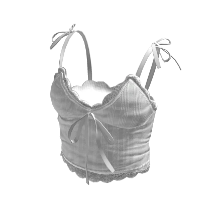 White Chic bow lace crop cami | Roblox Item - Rolimon's White Chic bow lace crop cami | Roblox Item - Rolimon's