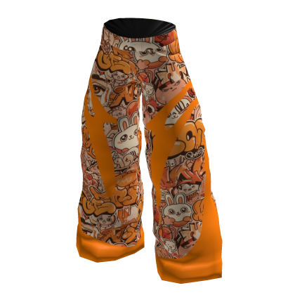 NIRO CO Y2K Orange Manga Flare Pants