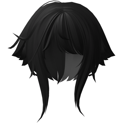 messy cute short hair with tufts in black