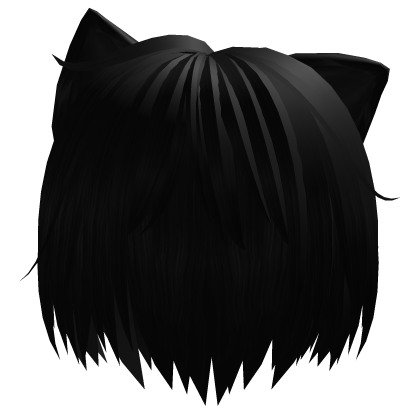 messy anime emo black cat boy hair