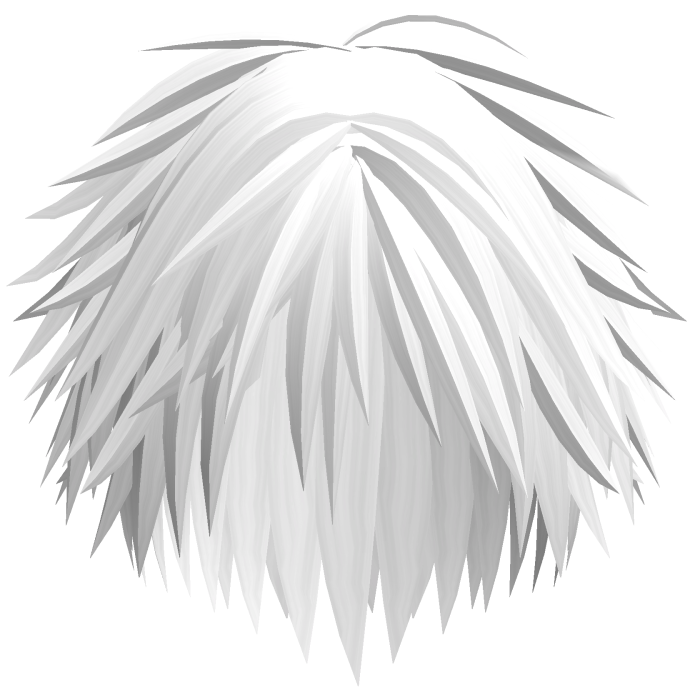 Messy Spiky Emo Boy Hair (White)