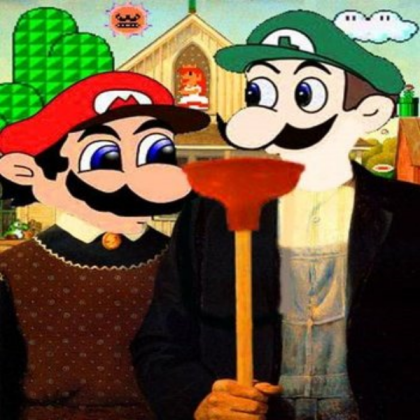 American Gothic Mario Roblox decal
