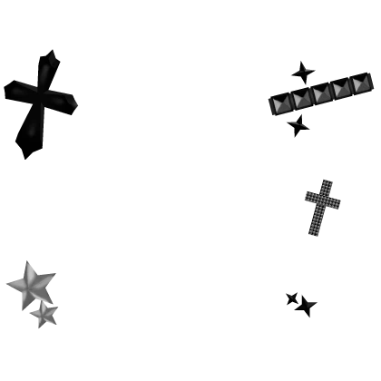♱: dark y2k grunge face effect w a cross and spark Roblox item render