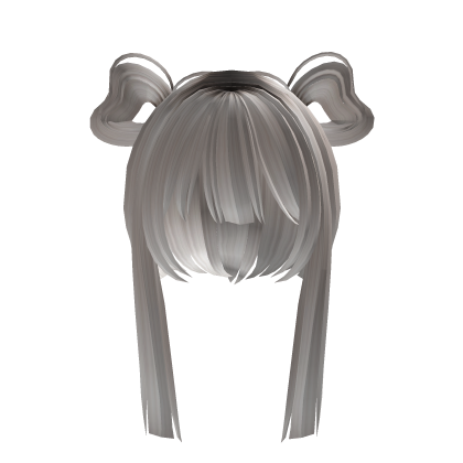 Silver doll hair w buns 