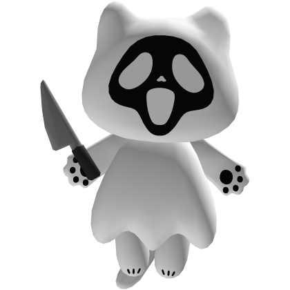 Halloween White Ghost Face Kitty Waist Plush
