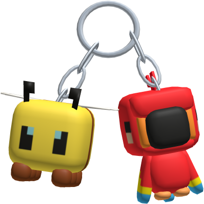 Bee Parrot Animal Duo Keychain
