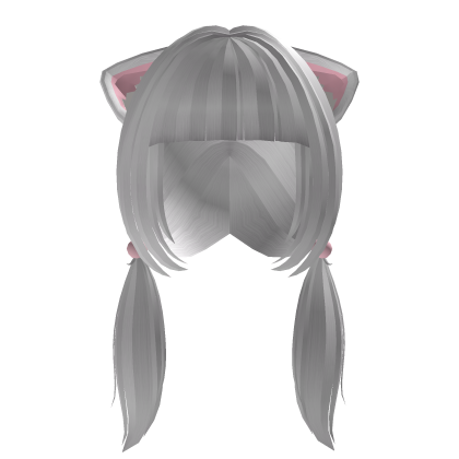 Icy White Kitty Twin Tails ♡ — Light Pink Bead Roblox item