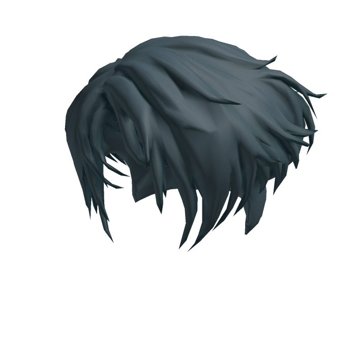 messy, vibrant dark gray hair