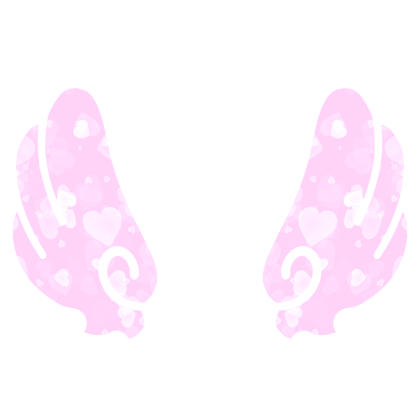 ♡ Cute Upward Sticker Angel Wings in Pink Hearts
