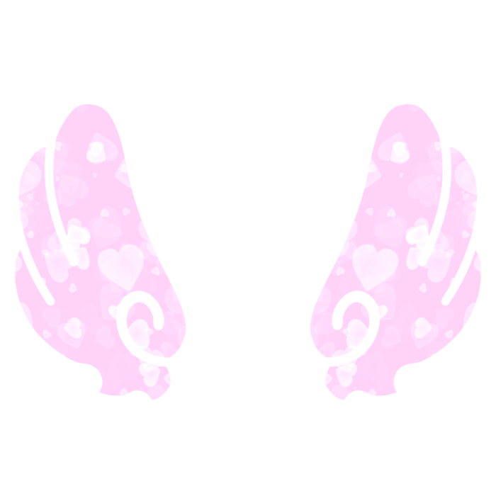 ♡ Cute Upward Sticker Angel Wings in Pink Hearts