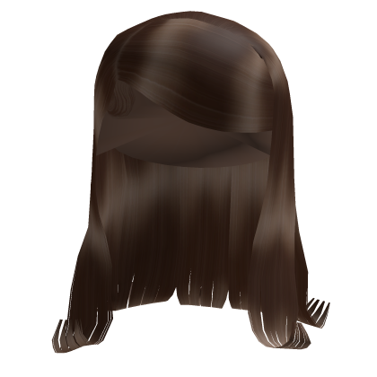 Brown Layered Long Hair w/ Side-Swept Bangs