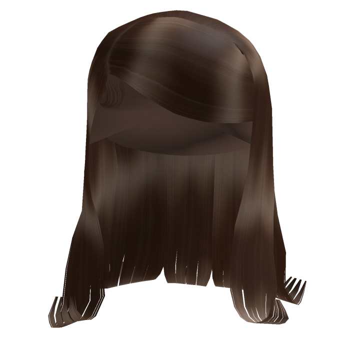 Brown Layered Long Hair w/ Side-Swept Bangs