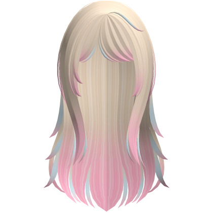 blonde pink wispy moe long layered hair