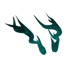Teal Blazewood Horns