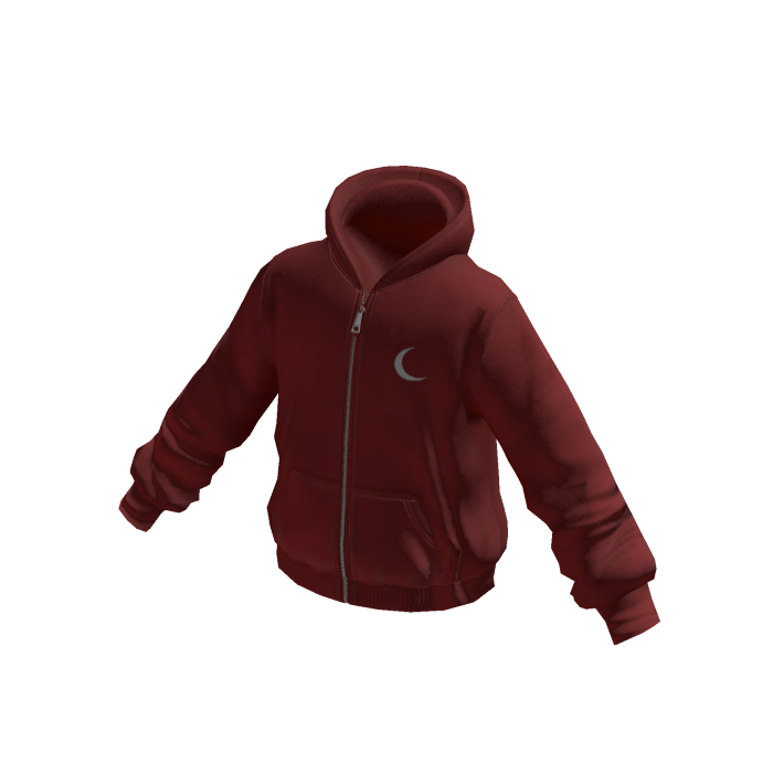 Goth Haunted House Zip-Up Hoodie (Burgundy)