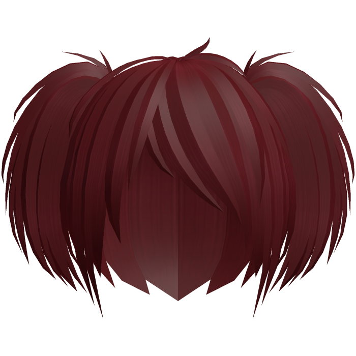 Cute emo messy red side pigtails