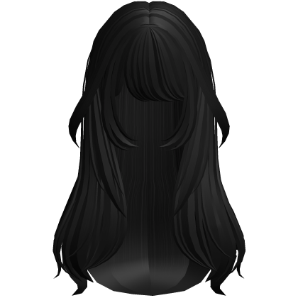 Long Layered Hime Anime Wavy Hair in Black Roblox item