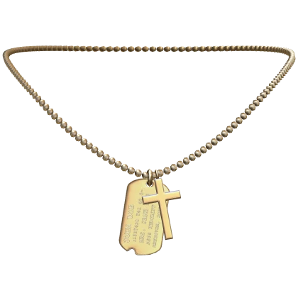 Gold Dog Tag Cross Chain Necklace 3.0 | Roblox Item - Rolimon's