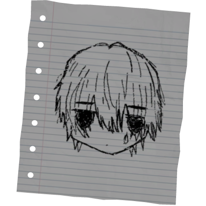 teary sad anime boy drawing