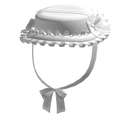 gothic ruffle brim hat white Roblox item