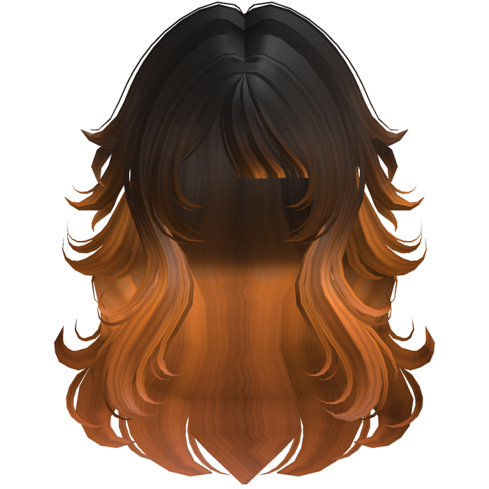 Chibi Anime Fluffy Layered Hair (Black & Orange) 