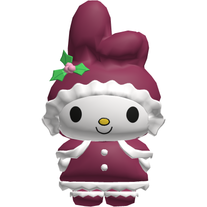 Purple Christmas My Melody Bunny Backpack Plush