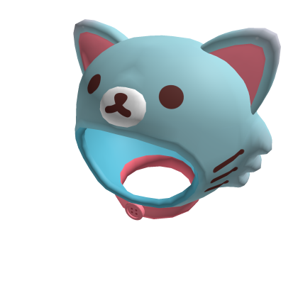 ‧˚꒰🐾୭ ˚. Capucha de Gatito Kawaii Azul  Roblox item