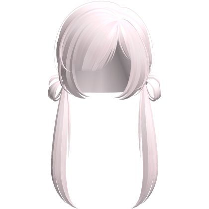 cute low buns with long pigtails in pink
