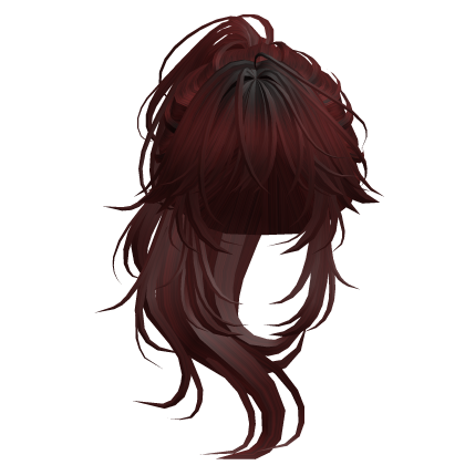 Wolfcut Anime Layered Ponytail Dark Red