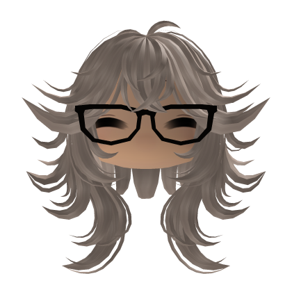 Messy Light Brown Wolfcut W/ Emo Glasses & Face Roblox item
