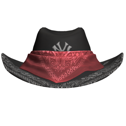 Black & Red NYC Bandana Cowboy Hat