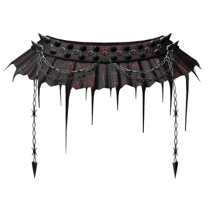 ┊♰ ꒱ gothic studded chain mini skirt  3.0 ꒰red꒱