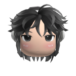Anime Girl Face Head & Black Hair Headphones