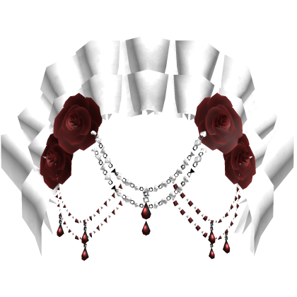 White Gothic Red Rose Dark Jewelry Headpiece Roblox item